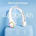 F8 Bladeless Neck Fan with Ambient Light - 4000mAh Battery, 3 Speeds & USB-C Charging - White