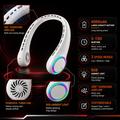 F8 Bladeless Neck Fan with Ambient Light - 4000mAh Battery, 3 Speeds & USB-C Charging - White