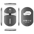 F8pro AI Magnetic Bluetooth Translator with 138 Languages - Black