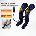 FE-7204A Air Compression Leg Massager with Knee Heat - Black / Blue