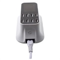 8-Port USB Desktop Charger with LED Monitor - White