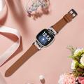 Fitbit Versa 3/Sense Elegant Leather Strap with Rhinestones - Brown