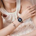 Fitbit Versa 3/Sense Elegant Leather Strap with Rhinestones - Brown