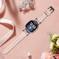 Fitbit Versa 3/Sense Elegant Leather Strap with Rhinestones - Pink