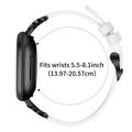 Fitbit Versa 3/Sense Elegant Leather Strap with Rhinestones - White