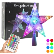 Five-Pointed Star RGB LED Light - Remote Control, USB Power - 18cm