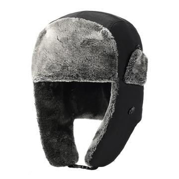 Fleece-Lined Thick Winter Trapper Hat - Black