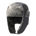 Fleece-Lined Thick Winter Trapper Hat - Grey