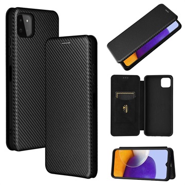 Samsung Galaxy A22 5G, Galaxy F42 5G Flip Case - Carbon Fiber - Black