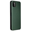 Samsung Galaxy A22 5G, Galaxy F42 5G Flip Case - Carbon Fiber - Green