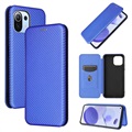 Xiaomi Mi 11 Lite 5G Flip Case - Carbon Fiber - Blue