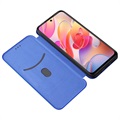 Xiaomi Redmi Note 10 5G Flip Case - Carbon Fiber - Blue