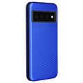 Google Pixel 6 Flip Case - Carbon Fiber - Blue