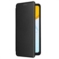 Honor X7 Flip Case - Carbon Fiber - Black