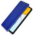 Honor X7 Flip Case - Carbon Fiber - Blue