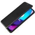 Motorola Moto E20 Flip Case - Carbon Fiber - Black