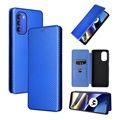 Motorola Moto G51 5G Flip Case - Carbon Fiber - Blue
