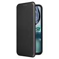 Motorola Moto G62 5G Flip Case - Carbon Fiber - Black