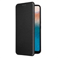 Nokia C21 Plus Flip Case - Carbon Fiber - Black