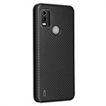 Nokia C21 Plus Flip Case - Carbon Fiber - Black