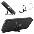 Nokia C21 Plus Flip Case - Carbon Fiber - Black