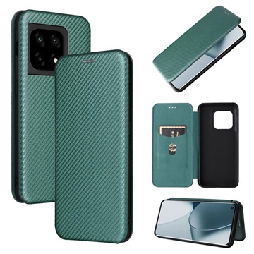 OnePlus 10 Pro Flip Case - Carbon Fiber - Green