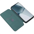 OnePlus 10 Pro Flip Case - Carbon Fiber - Green