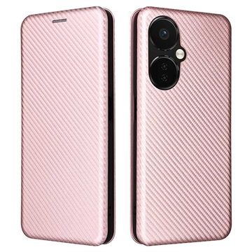 OnePlus Nord CE 3 Lite Flip Case - Carbon Fiber - Rose Gold