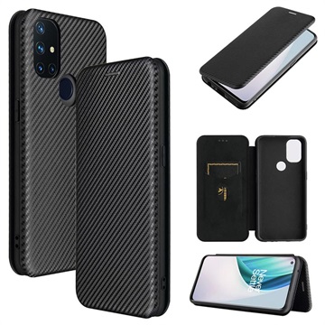 OnePlus Nord N10 5G Flip Case - Carbon Fiber - Black