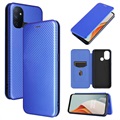 OnePlus Nord N100 Flip Case - Carbon Fiber - Blue