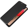 Samsung Galaxy A02s Flip Case - Carbon Fiber - Black