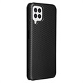 Samsung Galaxy A22 4G Flip Case - Carbon Fiber - Black