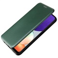 Samsung Galaxy A22 4G Flip Case - Carbon Fiber - Green