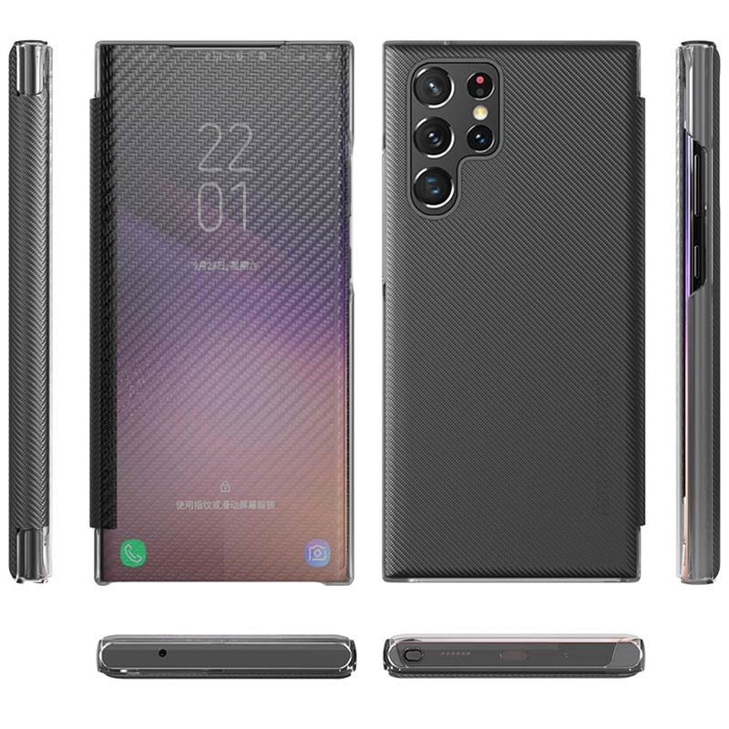 Armored Guards Samsung Galaxy S22 Ultra 5G Flip Case Carbon Fiber