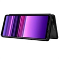 Sony Xperia 1 III Flip Case - Carbon Fiber - Black