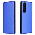 Sony Xperia 1 III Flip Case - Carbon Fiber - Blue