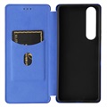 Sony Xperia 1 III Flip Case - Carbon Fiber - Blue