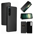 Sony Xperia 1 IV Flip Case - Carbon Fiber - Black