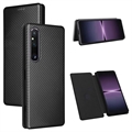 Sony Xperia 1 V Flip Case - Carbon Fiber