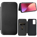 Xiaomi 12 Pro Flip Case - Carbon Fiber - Black