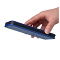 iPhone 14 Pro Flip Case - Carbon Fiber - Blue