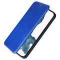 iPhone 14 Pro Flip Case - Carbon Fiber - Blue