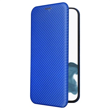 iPhone 14 Pro Flip Case - Carbon Fiber - Blue