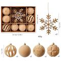 Flocked Christmas Ball/Snowflake Ornament Set – 8cm/16cm - 10 Pcs. - Khaki