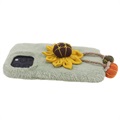 Fluffy Plush iPhone 13 Pro Max Hybrid Case - Sunflower