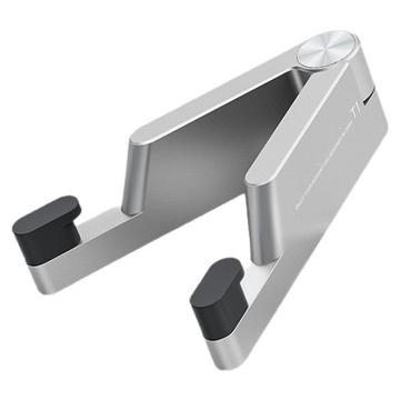 Folding Aluminum Alloy Phone Holder for Smartphones/Tablets 4-7" - Silver