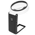 Folding Magnifier with UV & LED Light 7018A - Black / White