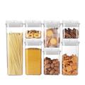 Food Storage Containers - 500ml, 800ml, 1200ml, 1900ml - 7 Pcs. - White