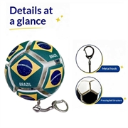 Football Country Flag Fidget Keychain - Soccer Stress Relief Ball - Brazil