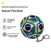Football Country Flag Fidget Keychain - Soccer Stress Relief Ball - Brazil
